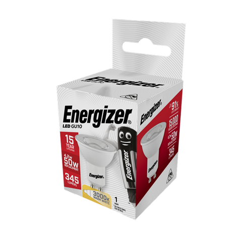 S8823 ENERGIZER LED GU10 345LM 4.2W 3,000K (WARM WHITE), PACK OF 4 - Electrobright Ltd