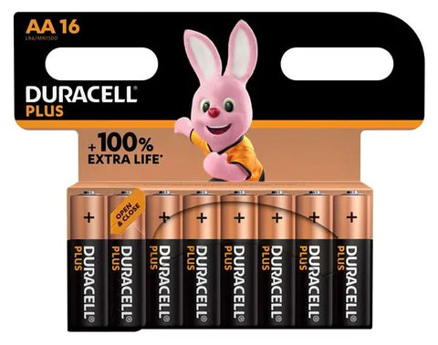 S19035 Duracell AA Plus Power +100% - Pack of 16 - Electrobright Ltd