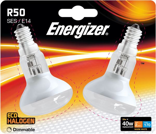 2 x S5189 ENERGIZER ECO E14 (SES) R50 33W(40W) DIMMABLE (1 Twin Pack) - Electrobright Ltd