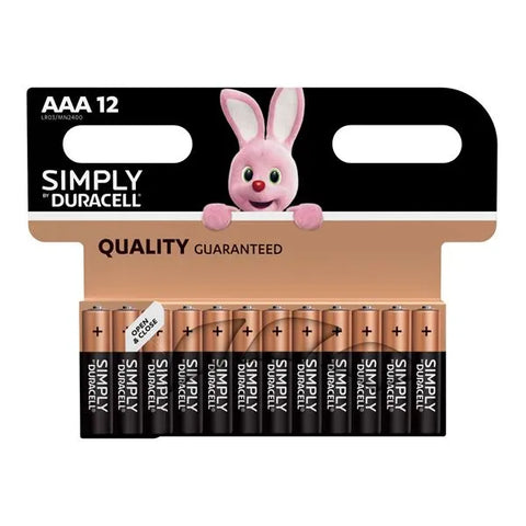 S5939 Duracell AAA Simply - Pack of 12 - Electrobright Ltd